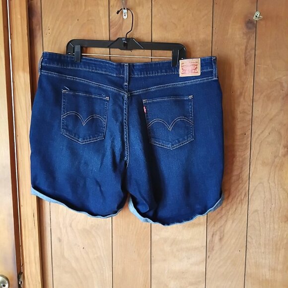 levis plus size womens blue jean shorts size 22W - Picture 3 of 4